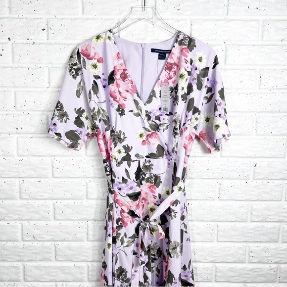 FRENCH CONNECTION Amoise Crepe Lavender Frost Floral Maxi Wrap Dress - Picture 2 of 10